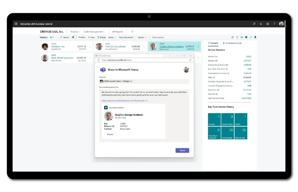 Business Central and Microsoft 365 integration for manufacturers