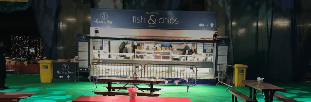 Event Mobile Catering fish and chips unit supported by improved communications