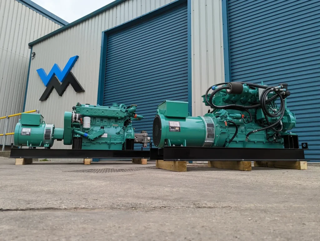 Watermota industrial engines outside the engineering facility