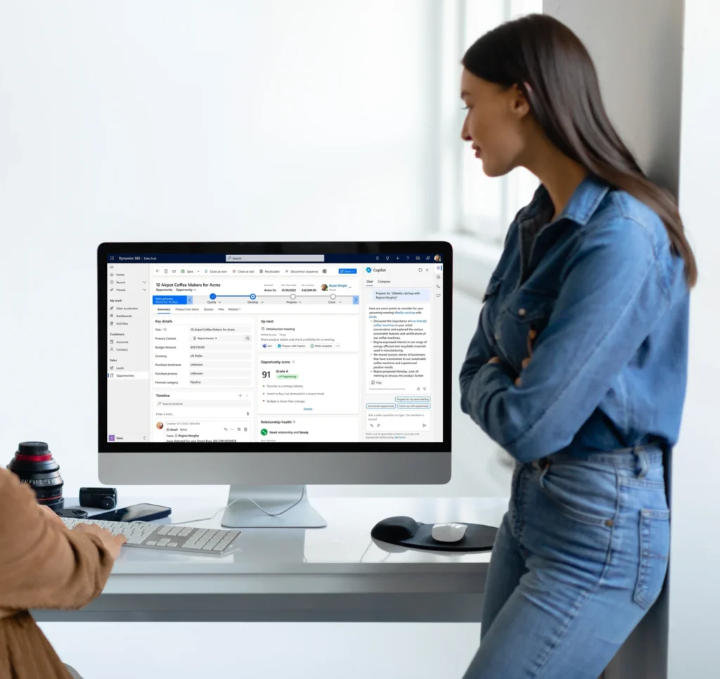 Creative team reviewing work in Microsoft Dynamics 365