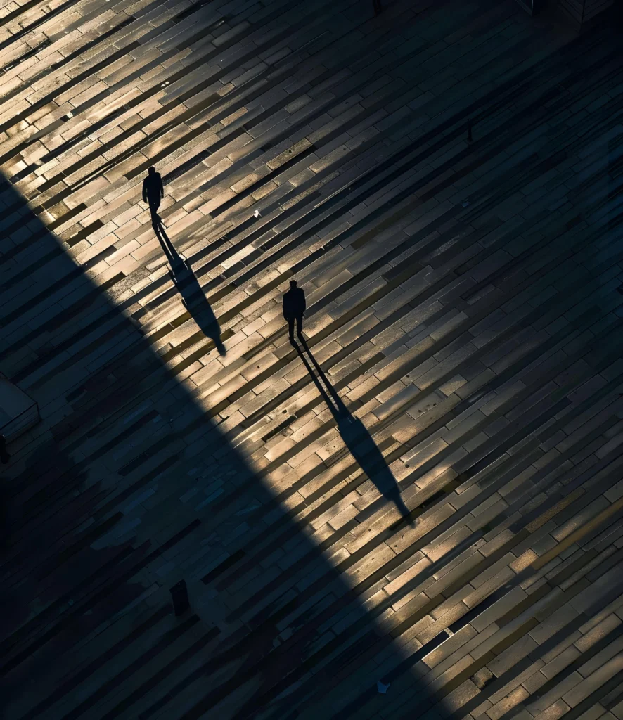 Long shadows illustrating hidden Shadow IT cyber security risks